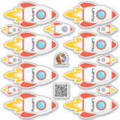 Namensaufkleber Rakete | Form - Aufkleber Sticker (Voorkant)