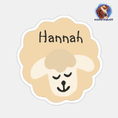 Namensaufkleber Schäfchen - beige | 9 Form - Sticker