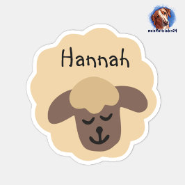 Namensaufkleber Schäfchen - beige braun | 9 Form - Sticker