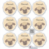 Namensaufkleber Schäfchen - beige braun | 9 Form - Sticker (Voorkant)