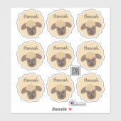 Namensaufkleber Schäfchen - beige braun | 9 Form - Sticker (Vel)