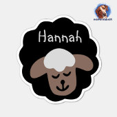 Namensaufkleber Schäfchen - schwarz braun | Form - Sticker