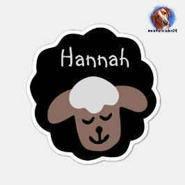 Namensaufkleber Schäfchen - schwarz braun | Form - Sticker