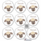 Namensaufkleber Schäfchen - weiß braun | 9 Form - Sticker (Voorkant)