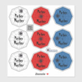 Namensaufkleber Spinne mit Netz | 9 Kontur - Sticker (Vel)