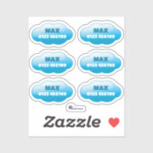 Namensaufkleber Wolken | 6 Form - Sticker (Vel)
