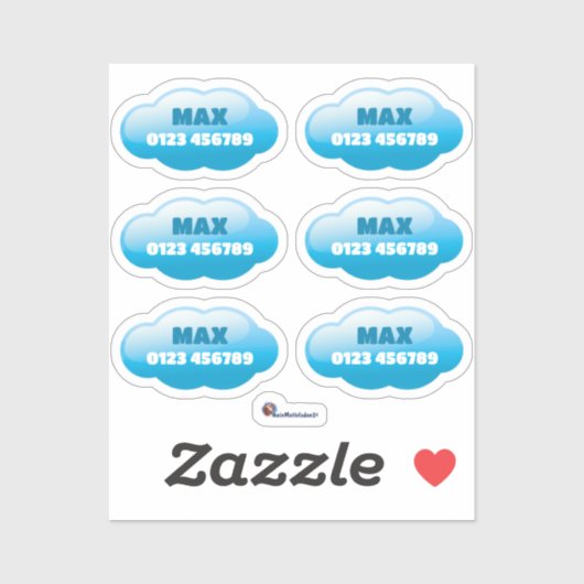 Namensaufkleber Wolken | 6 Form - Sticker (Vel)