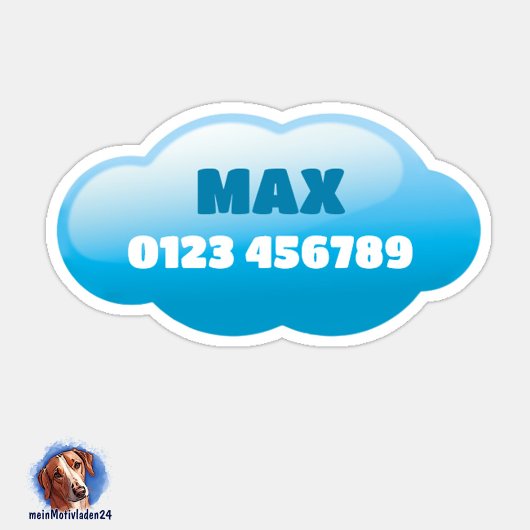 Namensaufkleber Wolken | 6 Form - Sticker