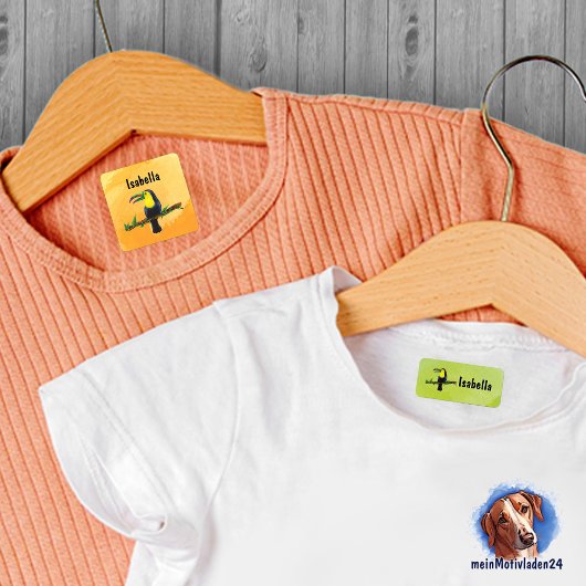 Namensetiketten - Tucan Aquarell | wasserfest  Labels