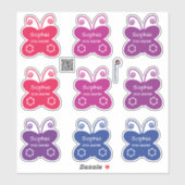 Namenssticker Schmetterlinge | 9 Form - Aufkleber Sticker (Vel)