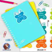 Namenssticker Schmetterlinge | 9 Form - Aufkleber Sticker