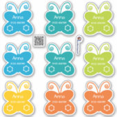 Namenssticker Schmetterlinge | 9 Form - Aufkleber Sticker (Voorkant)