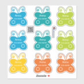 Namenssticker Schmetterlinge | 9 Form - Aufkleber Sticker (Vel)