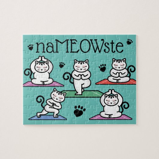 NaMEOWste Cute Cats in Yoga Meditating Poses Legpuzzel (Horizontaal)
