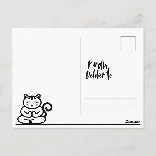 NaMEOWste Kat In Een Yoga Mediterende Boom Pose Bl Briefkaart (Achterkant)