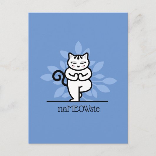 NaMEOWste Kat In Een Yoga Mediterende Boom Pose Bl Briefkaart (Voorkant)