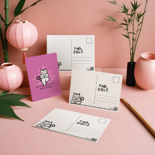 NaMEOWste Kat In Een Yoga Mediterende Boom Pose Ro Briefkaart