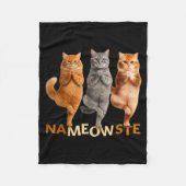 Nameowste Yoga Cat  Fleece Deken (Voorkant)
