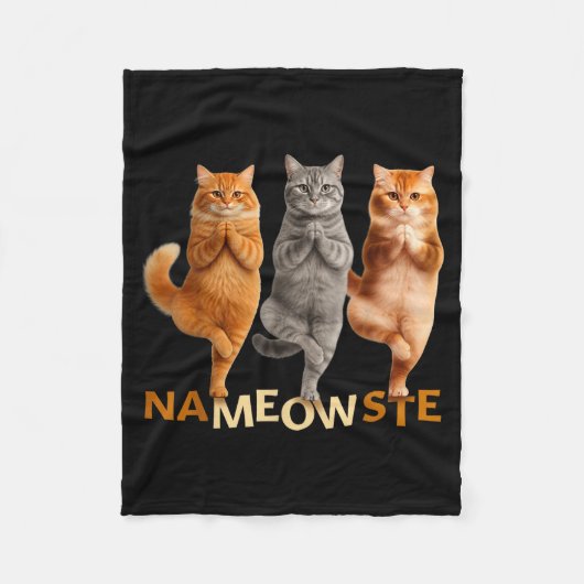 Nameowste Yoga Cat  Fleece Deken (Voorkant)