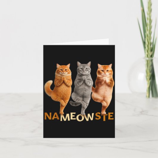 Nameowste Yoga Cat  Kaart (Voorkant)