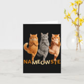 Nameowste Yoga Cat  Kaart (Gele Bloem)