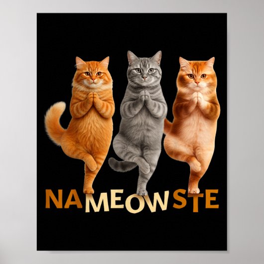 Nameowste Yoga Cat  Poster (Voorkant)