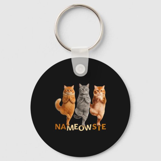 Nameowste Yoga Cat  Sleutelhanger (Voorkant)