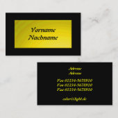 Nameplate gelb visitekaartje (Voorkant / Achterkant)