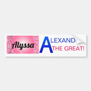 Names Alyssa en Alexander School Bus-teken/sticker Bumpersticker