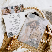 Names calligrafie white 4 foto all in one bruiloft kaart