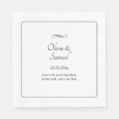Names Date Message Black White Infinity Luncheon Servet (Voorkant)