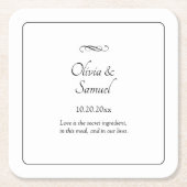 Names Date Message Black White Infinity Scroll, Kartonnen Onderzetters (Voorkant)