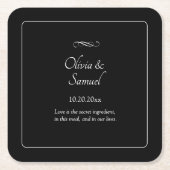 Names Date Message Black White Infinity Scroll,  Kartonnen Onderzetters (Voorkant)