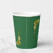Names Date Message Emerald Green & Gold 8oz Papieren Bekers (Rechts)