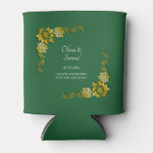 Names Date Message Emerald Green & Gold  Blikjeskoeler (Voorkant)