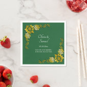 Names Date Message Emerald Green & Gold Cocktail Servet (Insitu)