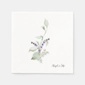 Names Foliage & Lavender Wedding personaliseren Servet (Voorkant)