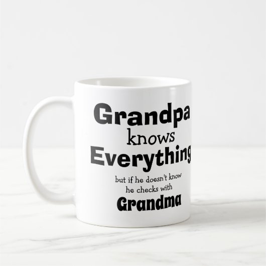 Names Grandpa weet alles - oma Koffiemok (Links)