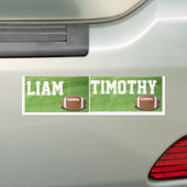 Names Liam & Timothy Football sign/sticker/magnet Bumpersticker (Op auto)