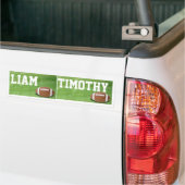 Names Liam & Timothy Football sign/sticker/magnet Bumpersticker (Op Truck)