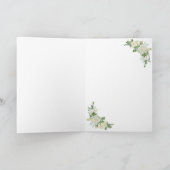 Names & Message on Cobalt Blue & White Roses Bedankkaart (Binnen)