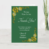 Names & Message on Emerald Green & Gold Bedankkaart (Voorkant)