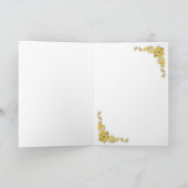 Names & Message on Emerald Green & Gold Bedankkaart (Binnen)