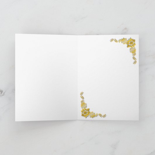 Names & Message on Emerald Green & Gold Bedankkaart (Binnen)