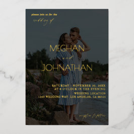 Names Modern Foto 6 Vertical Wedding Folie Uitnodiging