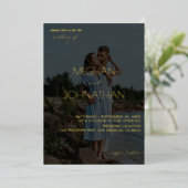 Names Modern Foto 6 Vertical Wedding Folie Uitnodiging (Staand Voorkant)