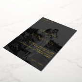 Names Modern Photo Black & Whit 6 Vertical Wedding Folie Uitnodiging (Gedraaid)