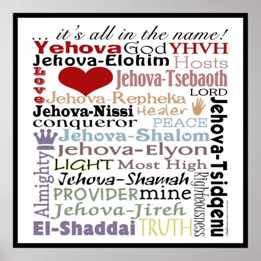 Names of God-Subway Art Poster (Voorkant)