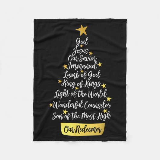 Names Of Jesus Christian Faith Christmas Tree  Fleece Deken (Voorkant)