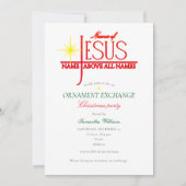 Names of Jesus Christmas Ornament Exchange Party Kaart (Voorkant)